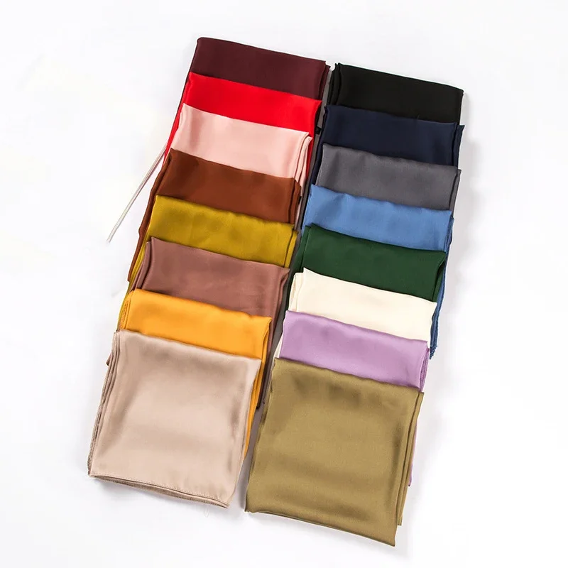 Silk Neck Scarf - Satin-Schal für Damen 70cm Einfarbig Glatte