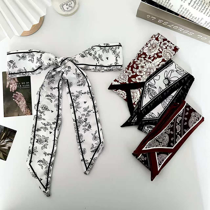 Face Scarf Mask - Luxuriöser Damen-Seidenschal, schmal, lang, als Haarband,