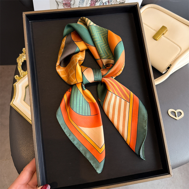 Ascot Neck Scarf - 2026 neue Geometrie Druck Seide Quadrat