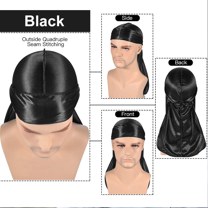 1-4Pcs Neue seide Durag Bandan – Bandana Doo Rag Bewertung und Preis